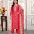 Pink color rayon fabric designer printed readymade kurta set for trendy girls