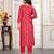 Pink color rayon fabric designer printed readymade kurta set for trendy girls