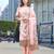 Pink color linen fabric digital printed ethnic readymade suit for trendy looks