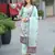 Sea green color linen fabric digital printed ethnic readymade suit for trendy looks