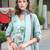 Sea green color linen fabric digital printed ethnic readymade suit for trendy looks