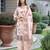 Off white color linen fabric digital printed ethnic readymade suit for trendy looks