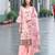 Pink color linen fabric digital printed ethnic readymade suit for trendy looks