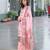 Pink color linen fabric digital printed ethnic readymade suit for trendy looks