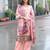Pink color linen fabric digital printed ethnic readymade suit for trendy looks