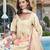 Beige color linen fabric digital printed ethnic readymade suit for trendy looks