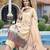 Beige color linen fabric digital printed ethnic readymade suit for trendy looks