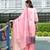 Pink color linen fabric digital printed ethnic readymade suit for trendy looks