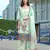 Sea green color linen fabric digital printed ethnic readymade suit for trendy looks