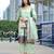 Sea green color linen fabric digital printed ethnic readymade suit for trendy looks