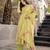 Lemon color chanderi butti fabric designer printed ethnic partywear suit