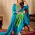 Sea green color chinon fabric designer printed ethnic partywear suit