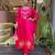 Pink color viscose silk fabric ethnic reaymade kurta set with dupatta
