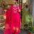 Pink color viscose silk fabric ethnic reaymade kurta set with dupatta