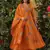 Orange color viscosee chanderi fabric ethnic reaymade kurta set with dupatta