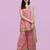 Peach color georgette fabric ethnic ceremonial sophisticated girlie kurta set