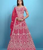 Pink Color Beautiful Bridesmaid Lehenga For Ceremonial Looks