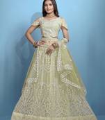 Pista Color Beautiful Bridesmaid Lehenga For Ceremonial Looks