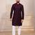 Wine color designer embroidery work ceremonial ethnic kurta payjama for men's
