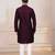 Wine color designer embroidery work ceremonial ethnic kurta payjama for men's