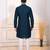 Teal color designer embroidery work ceremonial ethnic kurta payjama for men's