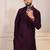 Wine color designer embroidery work ceremonial ethnic kurta payjama for men's