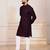 Wine color designer embroidery work ceremonial ethnic kurta payjama for men's