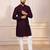 Wine color designer embroidery work ceremonial ethnic kurta payjama for men's