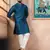 Teal color graceful partywear kurta payjama for mens ceremonial looks