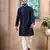 Navy blue color graceful partywear kurta payjama for mens ceremonial looks