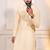 Cream color designer embroidery work ceremonial ethnic kurta payjama for men's
