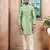 Pista color graceful partywear kurta payjama for mens ceremonial looks