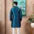 Teal color graceful partywear kurta payjama for mens ceremonial looks