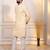 Cream color designer embroidery work ceremonial ethnic kurta payjama for men's
