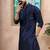 Navy blue color graceful partywear kurta payjama for mens ceremonial looks