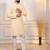 Cream color designer embroidery work ceremonial ethnic kurta payjama for men's