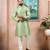 Pista color graceful partywear kurta payjama for mens ceremonial looks
