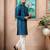 Teal color graceful partywear kurta payjama for mens ceremonial looks