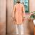 Peach color graceful partywear kurta payjama for mens ceremonial looks
