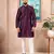 Wine color graceful partywear kurta payjama for mens ceremonial looks