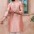Pink color graceful partywear kurta payjama for mens ceremonial looks