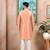 Peach color graceful partywear kurta payjama for mens ceremonial looks