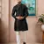 Black color graceful partywear kurta payjama for mens ceremonial looks
