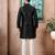 Black color graceful partywear kurta payjama for mens ceremonial looks