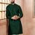 Green color graceful partywear kurta payjama for mens ceremonial looks