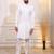 White color designer embroidery work ceremonial ethnic kurta payjama for men's