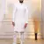 White color embroidery work ceremonial ethnic kurta payjama for men's