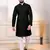 Black color embroidery work ceremonial ethnic kurta payjama for men's