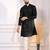 Black color designer embroidery work ceremonial ethnic kurta payjama for men's