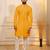 Yellow color designer embroidery work ceremonial ethnic kurta payjama for men's